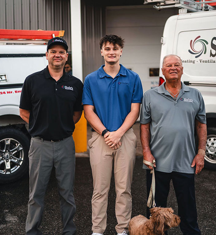 Three generations - Sean, Aidan, and Mike Shafer